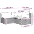 thumbnail image 4 of vidaXL 3 Piece Garden Lounge Set with Cushions Brown Poly Rattan, 4 of 5