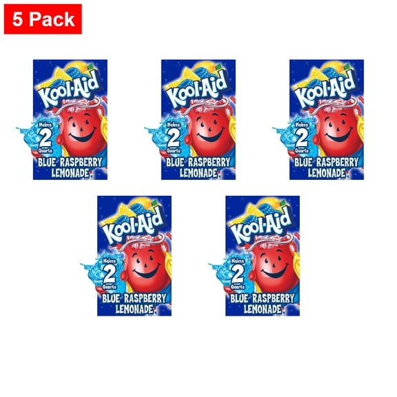 Kool-Aid Zero Sugar Blue Raspberry Lemonade Drink Mix Packet 0.22 oz - 5 Pack