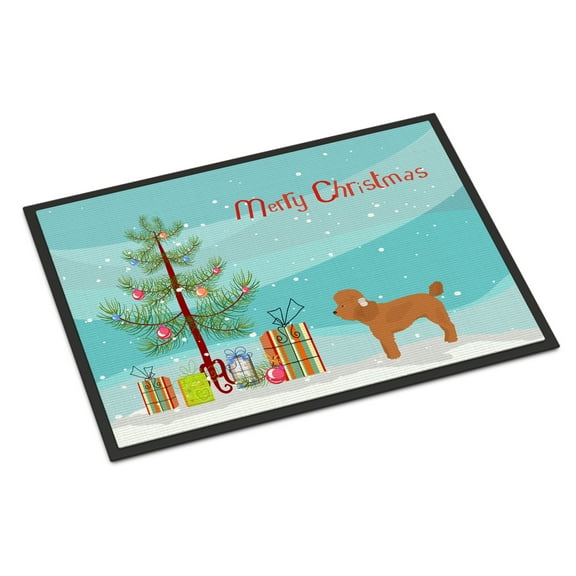 Carolines Treasures CK3479JMAT Toy Poodle Christmas Tree Door Mat Indoor Rug or Outdoor Welcome Mat 24x36 Doormat 24H X