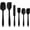 Black 6, variant on Silicone Spatula Set 6 piece sets of baking tools Stainless Steel Core scratch free heat resistant silicone scraper shovel for Cooking, Baking and Mixing
