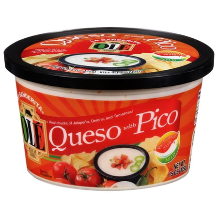 Ole Mexican Foods La Banderita Original Queso Dip with Pico, 15 oz (Refrigerated)