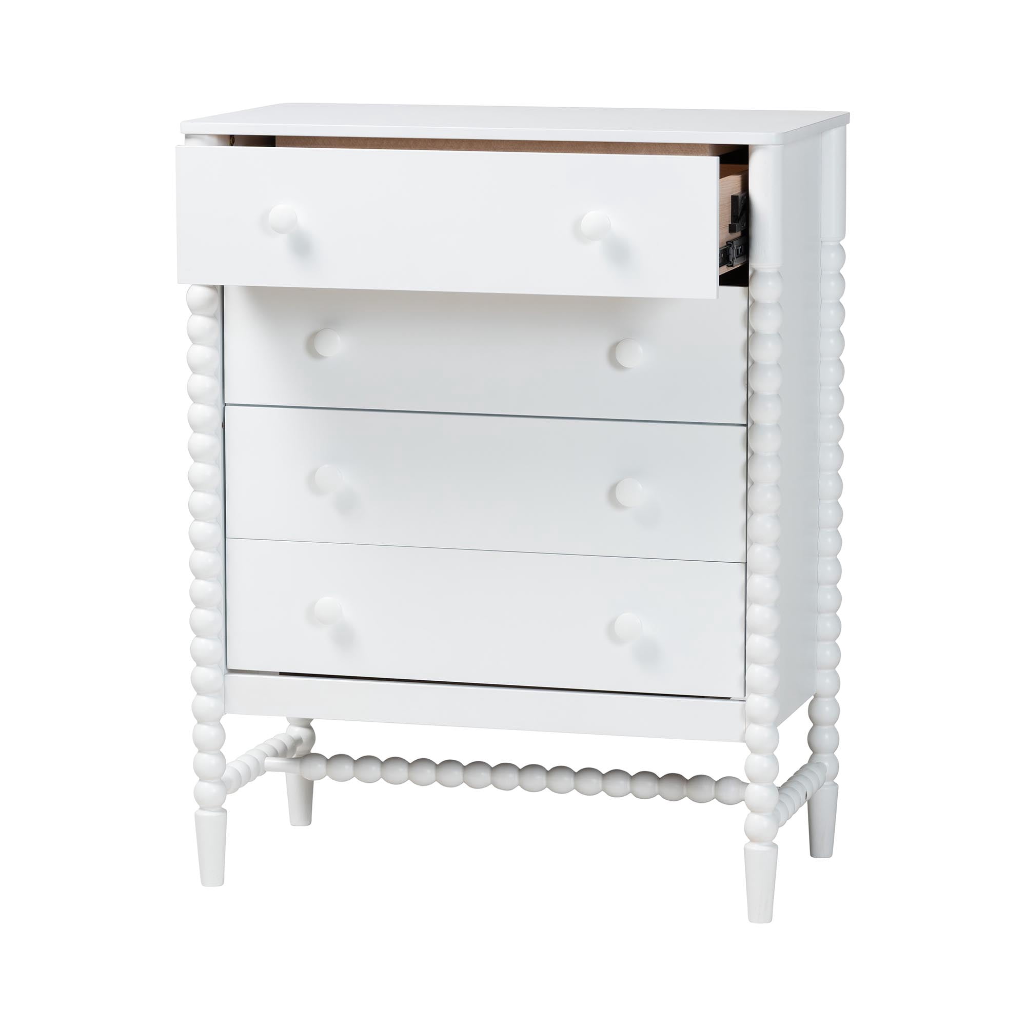 Baxton Studio Brantley Modern Farmhouse Chest, 4-Drawer, White
