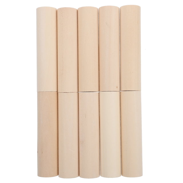 Shisuyan 10pcs Unfinished Round Sticks For Crafts Diy Natural Carving Rods For Art Projects Wall Decor And Decorations