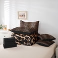 thumbnail image 5 of Homewish Cartoon Leopard Print Bedding Comforter Set 7 Pieces, Brown Stripes Lines Full Bedding Set, Rustic Farmhouse Reversible Fitted Sheet Flat Sheet, Microfiber Bedroom Decor, 5 of 7