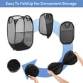thumbnail image 4 of PLNYA Pop-Up Mesh Laundry Hamper 2-Pack, Black Foldable Basket with 66L Capacity, 4 of 7