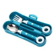 thumbnail image 2 of 1 Set Kids Tableware Silicone Handle Learning Spoon Fork Toddler Eating Tool, 2 of 8