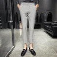 thumbnail image 3 of Pantalones ajustados para hombre, trajes de negocios para hombre, pantalones rectos, ropa de sastrería social, oferta de telas de diseñador, estilo coreano, 3 of 5