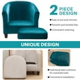 thumbnail image 4 of Eurhowing Stretchable Tub Chair Slipcover, 2-Piece Velvet Soft Armchair Cover with Cushion Cover, Elastic Fit Club Chair Sofa Couch Slipcover, 1-Pack, Blue, 4 of 11