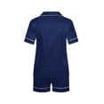 thumbnail image 4 of IROINNID Toddler Clothes Set Summer Short Sleeve Tops and Shorts Two-Piece Botton Lapel Suit Soild Color Kids Clothes, 4 of 5