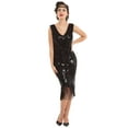 thumbnail image 3 of PrettyGuide Women's Flapper Dress Sequin Beaded Fringed 1920s Style Dress Art Deco Vintage Gatsby Dress, 3 of 8