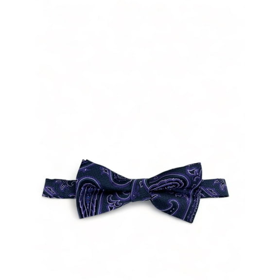 Dahlia Purple Rough Paisley Men's Bow Tie