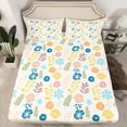 thumbnail image 2 of Homewish Chic Flowers 4 Pieces Queen Sheet Sets For Kids Teens Female Girls,Spring Garden Ultra Soft Flat Sheet,Colorful Floral Leaves Queen Fitted Sheet,Lightweight Room Decor, 2 of 7