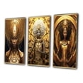 thumbnail image 3 of Designart "Floral Goddess of African Origin II" African American Woman Framed Wall Art Set Of 3 - Gold Woman African American Frame Gallery Set For Office Decor, 3 of 6