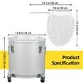 thumbnail image 6 of Fryer Grease Bucket 8 Gal, Coated Carbon Steel Oil Filter Pot with Caster Base, Oil Disposal Caddy, Transport Container with Lid Lock Clip Nylon Filter Bag, Silver, 6 of 9