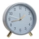 thumbnail image 1 of Cateissary Elegante reloj despertador nórdico de lujo con esfera sencilla y brillante, mecanismo silencioso y marco de metal sólido. Electrodomésticos gris, 1 of 6