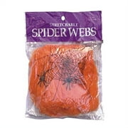 SeasonsTrading Orange Stretchable Spider Web with Spiders - Halloween Cobweb Decoration Prop