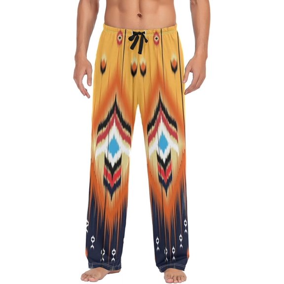 Western Aztec Men's Pajama Pants, Soft and Comfortable Lounge Sleep Bottoms with Pockets, Men's Sleepwear with Custom Print, XX-Large