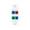 thumbnail image 3 of Eaton Tripp Lite Series Center Plate Insert, Decora Style - Vertical, 4 Ports - Faceplate - wall mountable - white - 4 ports, 3 of 6