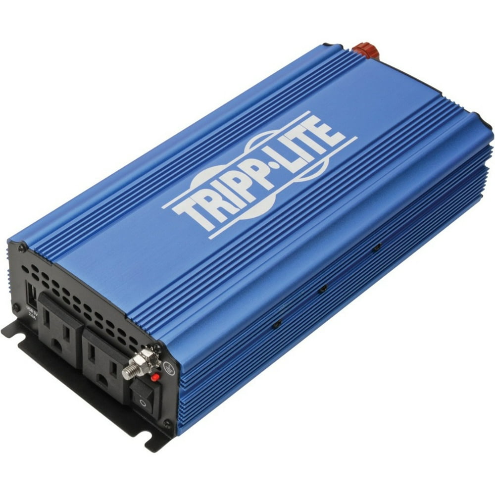 Tripp Lite 750W Compact Power Inverter Mobile Portable 2 Outlets 1 USB ...