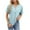 Light Blue, variant on Women's 2024 Dressy Casual Blouse qolati Summer Button Down Eyelet V Neck T Shirts Fashion Loose Work Beach Tunic Tops