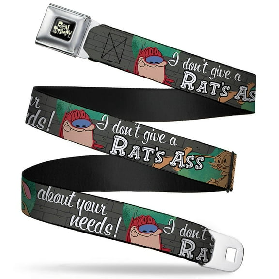 Seatbelt Belt - Ren & Stimpy - V1 Adj 24-38' Mesh New rnb-wrn002
