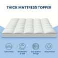 thumbnail image 4 of Thick Cooling Mattress Topper - Overfilled Down Alternative Pillow Top, Baffle Box Design, Fits 8-21 Inch Deep Pocket, Plush & Support, Machine Washable, 4 of 12
