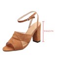 thumbnail image 4 of Nuevas sandalias de tacón alto con hebilla para mujer, sandalias de ante con boca de pescado para mujer Wmkox8yii nm4021, 4 of 9