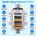 thumbnail image 4 of Aqua Earth Shower Filter For Hard Water Removes Chlorine Fluoride Harmful Substances Organics Other Sediments Shower Head Filter High Output Vitamin C, 4 of 8