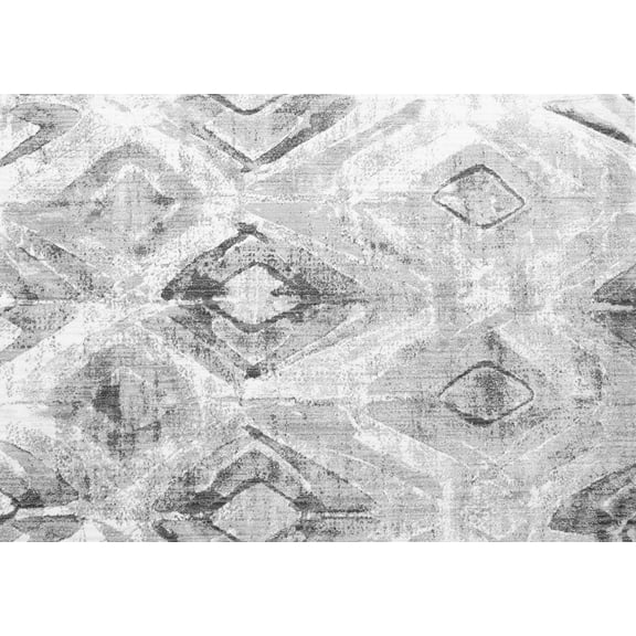 Ahgly Company Indoor Rectangle Abstract Gray Contemporary Area Rugs, 2' x 4'