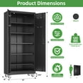 thumbnail image 6 of SUPEER Metal Rolling Storage Cabinets with Locking Doors and 5 Adjustable Shelves, Steel Garage Storage Cabinet for Garage, Office, Classroom, Assemble Required(Black), 6 of 8