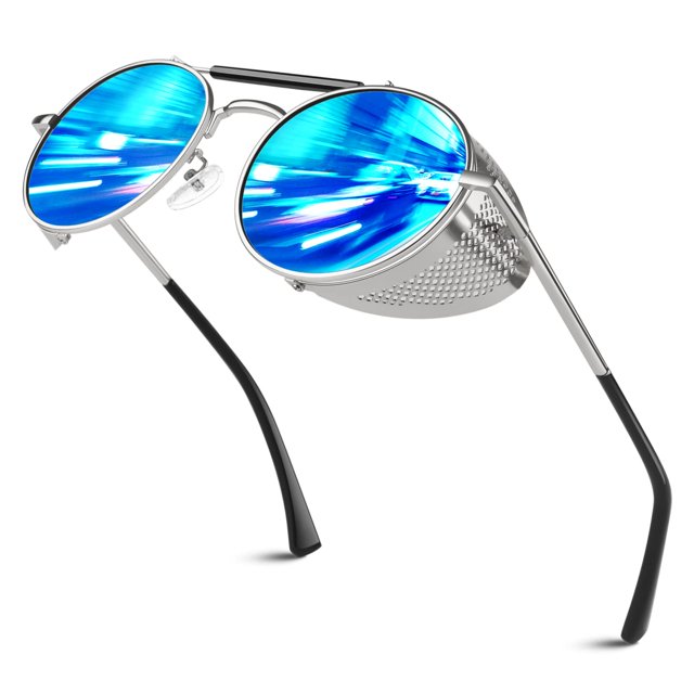Gafas de Sol Sunier Retro Redondas Polarizadas Steampunk S92
