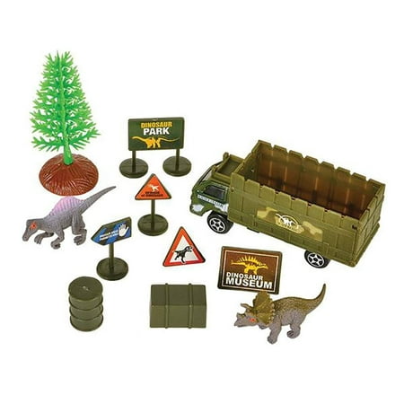 11-Piece Dinosaur Playset- Explorer Theme Dino Park Miniatures- Realistic Plastic Figures for Play Pretend- Assembly Toys for Kids- Great, Birthday Gift and Party Souvenir