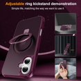 thumbnail image 3 of Dteck Magnetic for iPhone 16 Case with Screen Protector Camera Lens Cover, Compatible with MagSafe, Military Grade Drop Ring Holder Translucent Slim Hard Back Soft Edge,Winered, 3 of 8