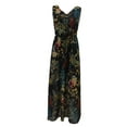 thumbnail image 5 of Qiylii Women Sleeveless Dress, Backless Leaf Print V-neck Long Dress,S-XXL, 5 of 9