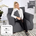 thumbnail image 2 of Armchair Cover Stretch Elastic Chair Slipcover, 1-Piece (Dark Grey, Small), 2 of 7