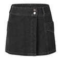 thumbnail image 5 of Bibifish Womens Denim Mini Skirts Relaxed Loose-Fit Casual Skirts All-Occasion Basic Style Everyday Short Skirts, 5 of 5