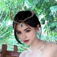 thumbnail image 3 of Happydeer Fairy Flower Crown Headband Adjustable Size Woodland Floral Circlet Women Girls Cosplay Halloween Wedding Photo Props (Green), 3 of 13