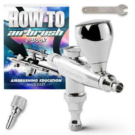 PointZero Single Action 7cc Gravity-Feed (Stubby) Airbrush Set - .3mm Nozzle