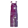 thumbnail image 2 of Gibobby Mono Corto Informal Mujer Primavera Verano Casual Moda Pantalones sin mangas Mono Estampado floral Vendaje Bolsillo Mono(Morado， XXL), 2 of 4