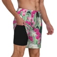 thumbnail image 2 of Kdxio Orchids Flowers Print Men's Swim Trunks with Compression Liner 7 Inch Inseam Quick Dry Swim Shorts, 2 of 7