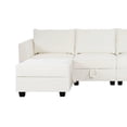 thumbnail image 4 of Elizabeth Modern DIY Collection-Color:White Down,Fabric:Linen,Style:Sofa with Double Ottoman, 4 of 9