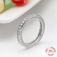 thumbnail image 3 of Sterling Silver Cubic Zirconia Ring - Elegant 3mm Silver Band - Sterling Silver Rings for Women - Perfect for Gifting 925 Sterling Silver Rings Size 5-12, 3 of 10