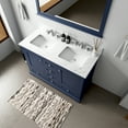thumbnail image 2 of Dukes 48 in W Navy Blue Double Vanity, Carrara Marble Top, Faucet Set, and 46 in Mirror, 2 of 10