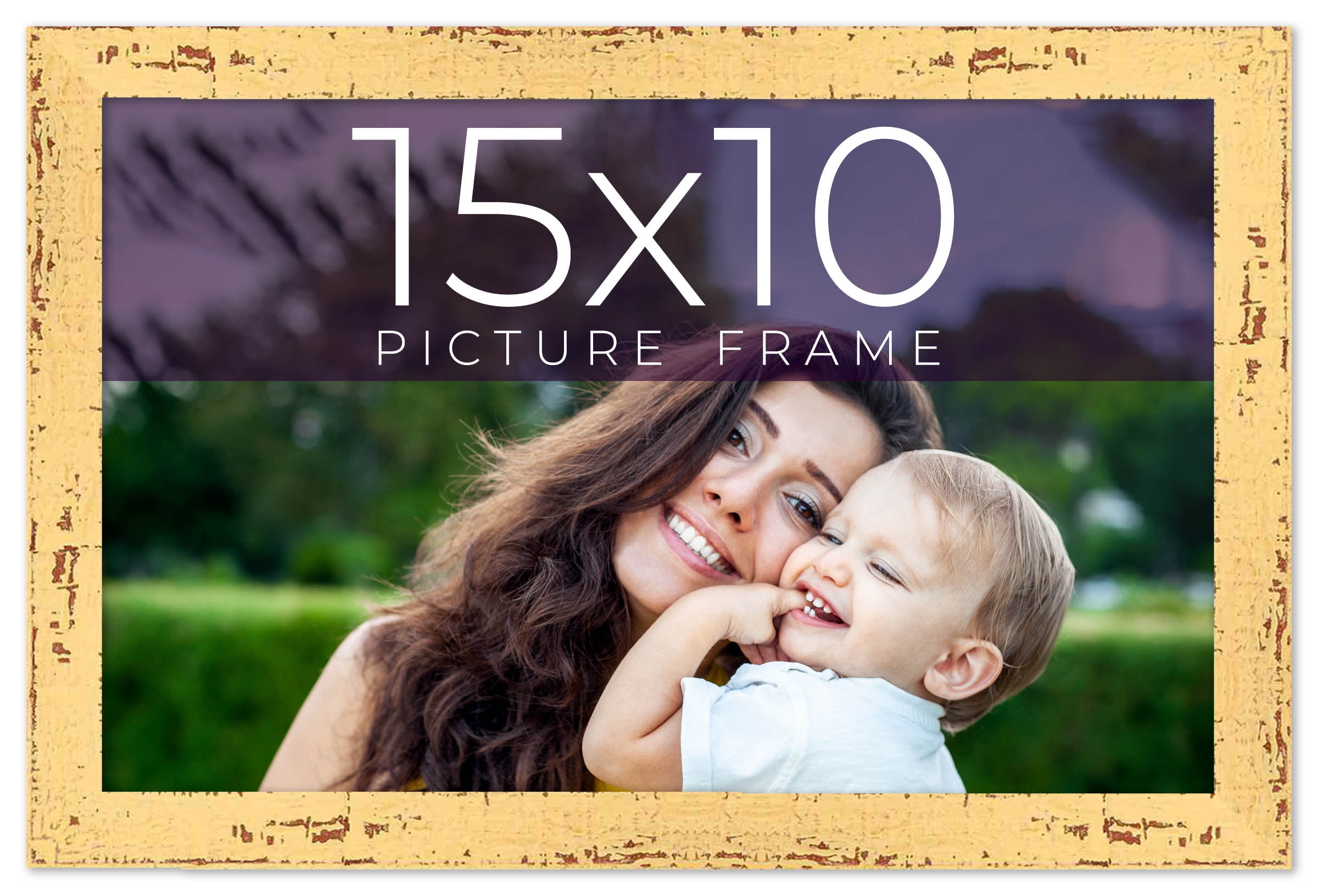 21x15 Frame Yellow Real Wood Picture Frame Width 1.25 inches