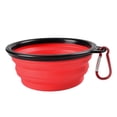 thumbnail image 1 of Perro Mascota Portátil Silicona Desplazable Viaje Tazón De Fuente De Agua Alimentador Rojo Sunnimix Tazón de alimentación de gato para perros, 1 of 8
