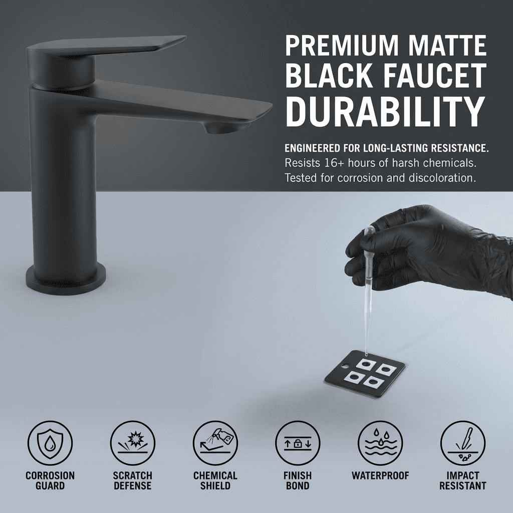 Mango Tile SUS304 Stainless Steel Black Bathroom Sink Faucet