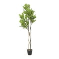 thumbnail image 5 of DecMode 70" Artificial Fiddle Leaf Tree in Realistic Leaves and Black Melamine Pot, 5 of 7