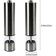 thumbnail image 3 of Electric Salt and Pepper Grinder Set - Battery Operated Stainless Steel Mill with Light, Pack of 2, Automatic One Handed Operation - Electronic Adjustable Shakers - Ceramic Grinders, 3 of 5