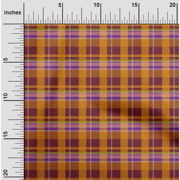 oneOone Viscose Jersey Fabric Madras Check Decor Fabric Printed BTY 60 Inch Wide