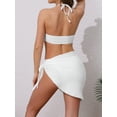 thumbnail image 3 of DARING DIVA Women's Rope Circle Halter Ribbed Bikini Set Large White, 3 of 6